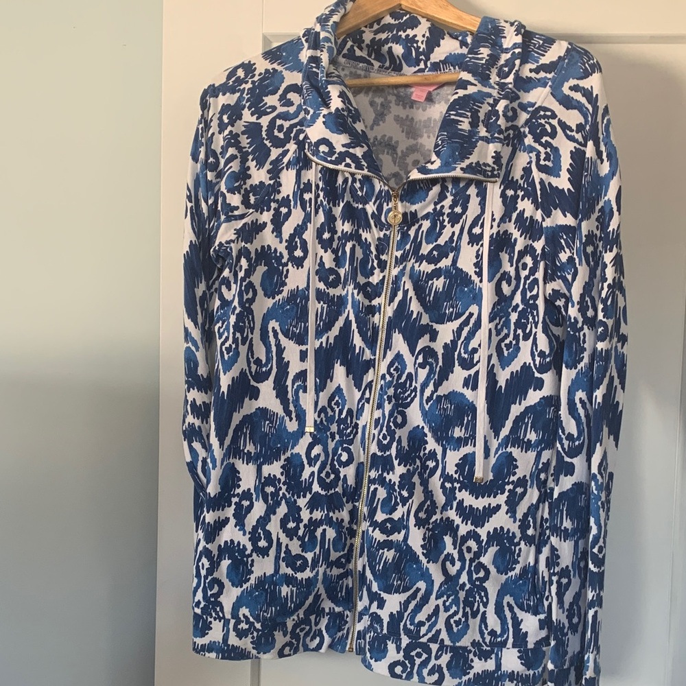 Lilly Pulitzer Blue and White Floral Jacket